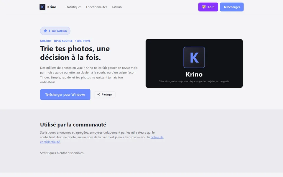 Krino website home page